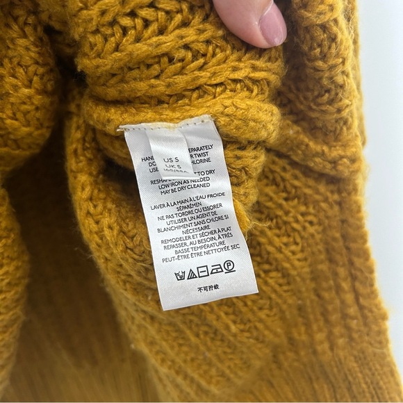 Anthropologie Pilcro Mustard Devenne Pointelle Oversized Sweater - Picture 5 of 7